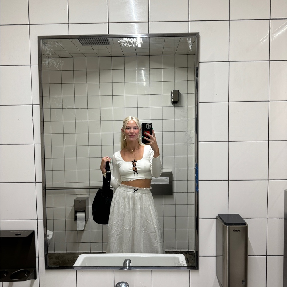 Free People White Skirt & Top Set